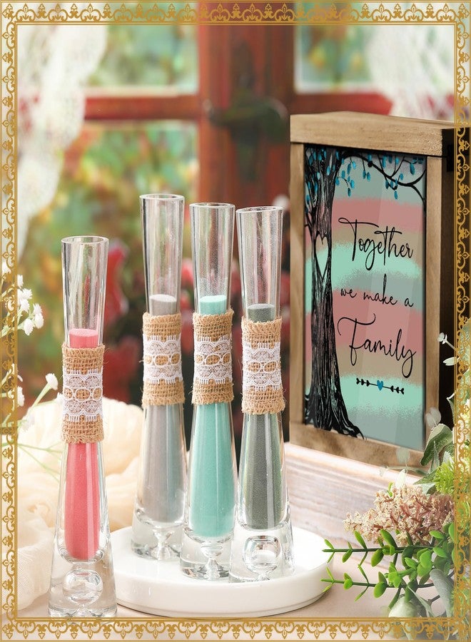 Anglechic Wedding Unity Sand Ceremony Kit with Wood Box 4 Ceremony Vase 4 Wedding Sand Function Sets for Marriage Bridal Party(Bright Color,Tree) - Image 2